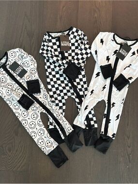 little bowie 12-18 months bamboo pyjamas in cool prints set of 3 pyjamas